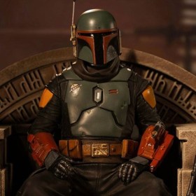 Boba Fett on Throne Star Wars The Mandalorian Deluxe Art 1/10 Scale Statue by Iron Studios